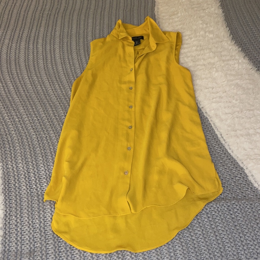 Mustard button down blouse FINAL SALE